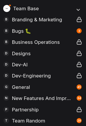 Base web app showing request and invite-only spaces with lock indicators