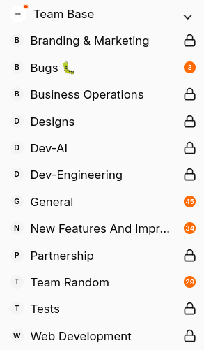 Base web app showing request and invite-only spaces with lock indicators